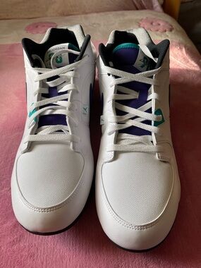 Jordan Stadium 90 Low TD Football Cleats White Grape Purple Mens | Size 18